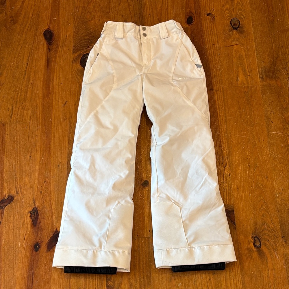 Spyder White ski/Snow Pants Girls 12